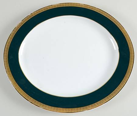 Royal Collection Emerald Green 13" Oval Serving Platter