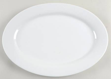 Whiteware (Round) 16" Oval Serving Platter by Royal Limited
