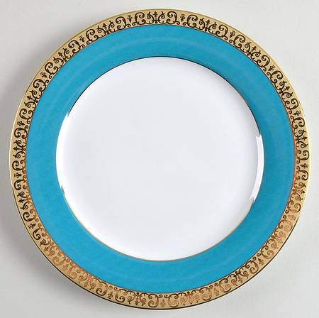 Gold Buffet Teal Green Salad Plate