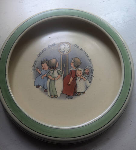 Juvenile Nursery Rhyme Large Rolled Edge Child's Plate