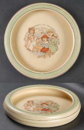Juvenile Nursery Rhyme Large Rolled Edge Child's Plate