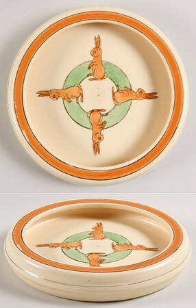 Juvenile Standing Rabbit Large Rolled Edge Child's Plate