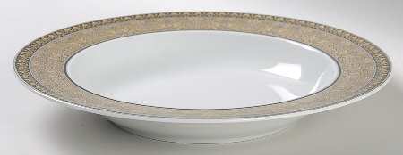 Arcadia (Medusa Gold) Large Rim Soup Bowl