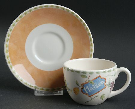 Cafe Provence Flat Cup & Saucer Set