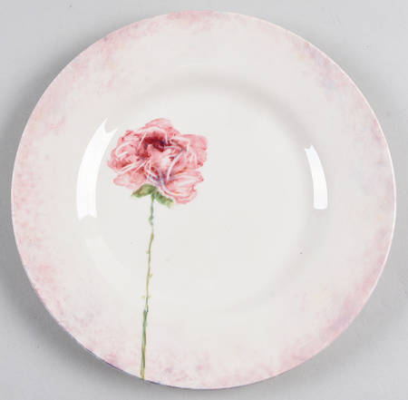 Scraffito Rose Salad Plate