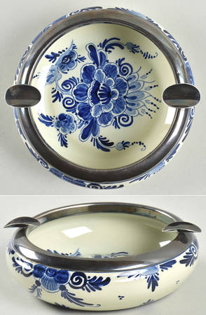 Delfts Blauw 2 Slot Round Ashtray