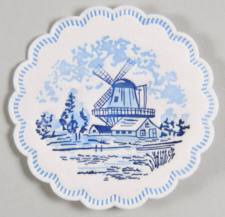 Delfts Blauw Round Paper Coaster