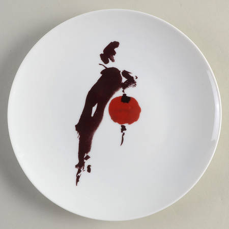 Marquises & Mandarins (White) Coupe Luncheon Plate