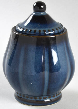 Hobnail Blue Sugar Bowl & Lid
