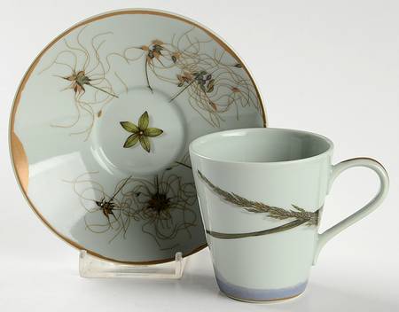 Nature Celadon Flat Demitasse Cup & Saucer Set