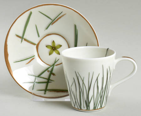 Nature Ivory Flat Demitasse Cup & Saucer Set
