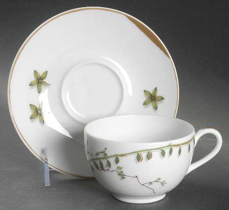 Nature Ivory Flat Cup & Saucer Set by Raynaud