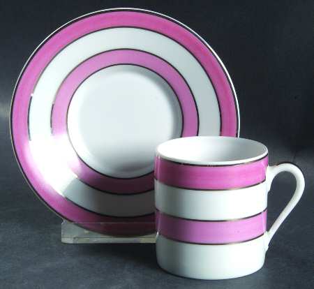 Transat Rose Pink Flat Demitasse Cup & Saucer Set