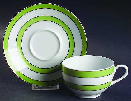 Transat Green Flat Cup & Saucer Set