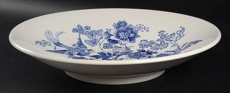 Asiatic Pheasant Dark Blue 13" Pasta Serving Bowl