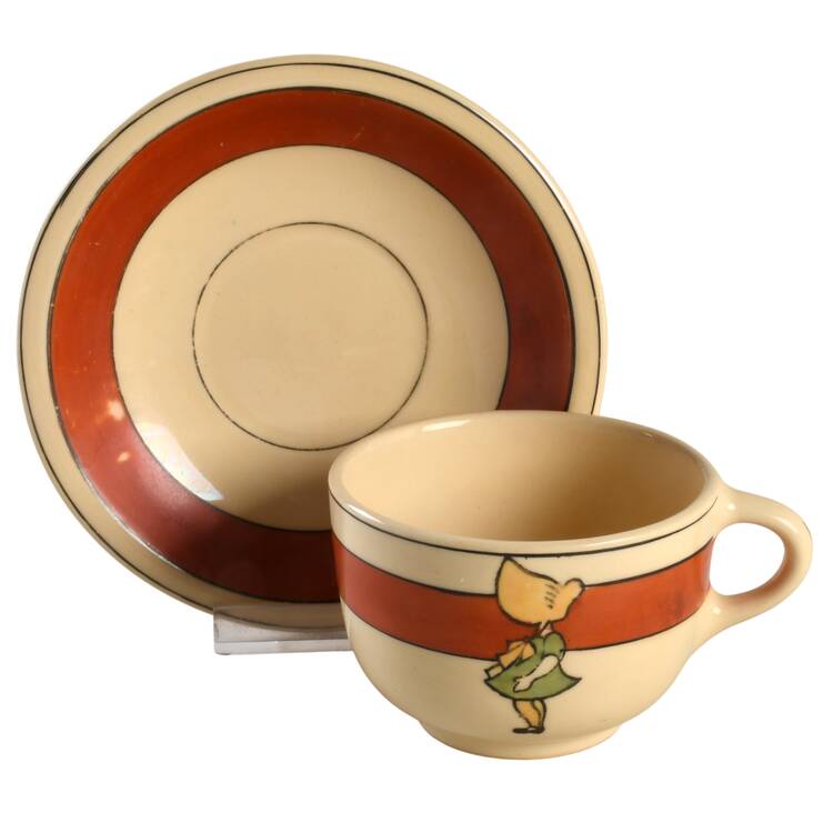Juvenile Sunbonnet Girl Child's Cup & Saucer Set