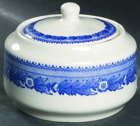 Baltimore and Ohio Railroad Blue Sugar Bowl & Lid