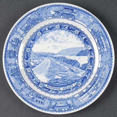 Baltimore and Ohio Railroad Blue Salad Plate