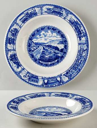 Baltimore and Ohio Railroad Blue Rim Soup Bowl