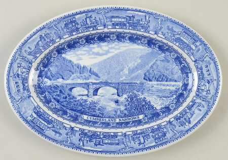 Baltimore and Ohio Railroad Blue 11" Oval Serving Platter