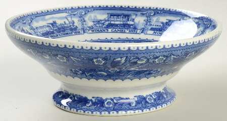 Baltimore and Ohio Railroad Blue Round Compote (Height X Width)
