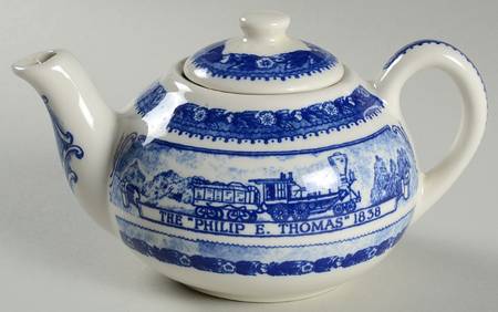 Baltimore and Ohio Railroad Blue Mini Teapot & Lid