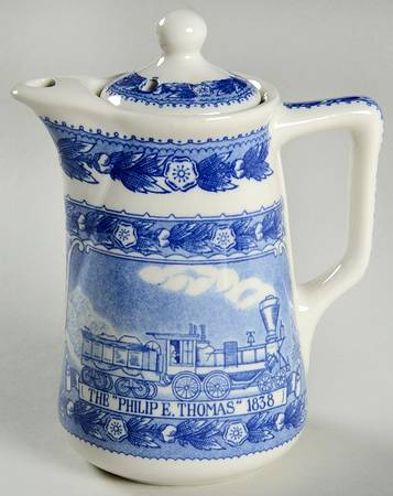 Baltimore and Ohio Railroad Blue Hot Water Jug & Lid