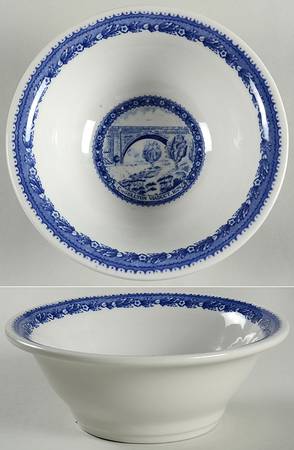 Baltimore and Ohio Railroad Blue Rim Cereal Bowl