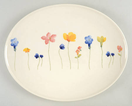 Scattered Flowers 14" Oval Serving Platter