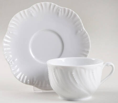 Ocean Blanc (White) Flat Cup & Saucer Set