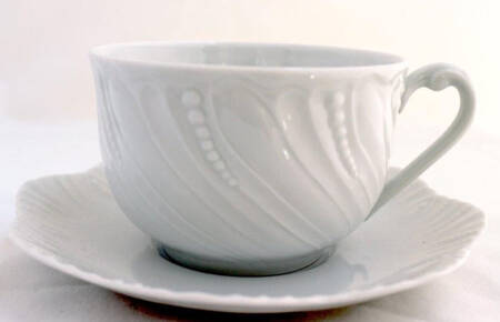 Ocean Blanc (White) Breakfast Cup & Saucer Set