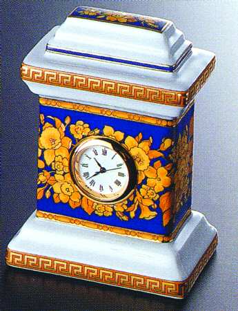 Floralia Blue Mini Mantel Clock