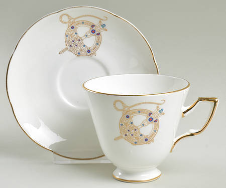 Tara Brooch (Smooth) Footed Cup & Saucer Set