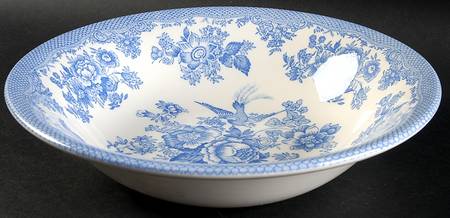 Asiatic Pheasant Powder Blue 10" Round Vegetable Bowl