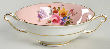 Posie Ely Chelsea (Pink Background) Footed Cream Soup Bowl