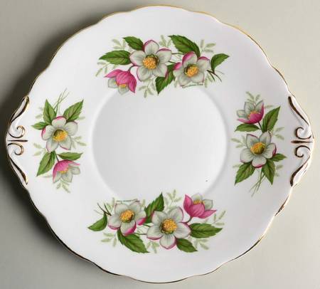 Christmas Rose Handled Cake Plate