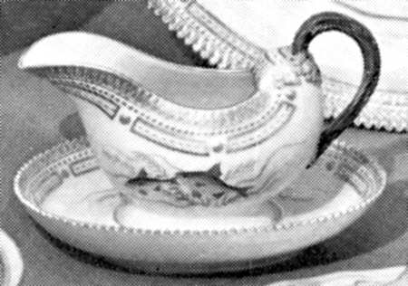 Flora Danica Fish Service Gravy Boat with Attached Underplate