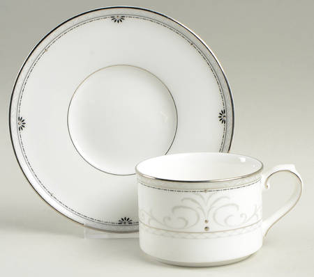 Platinum Elegance Flat Cup & Saucer Set