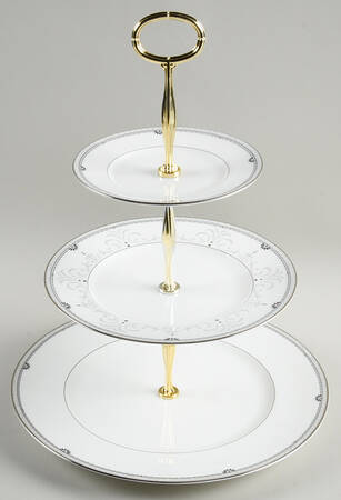 Platinum Elegance 13 7/8"-14 1/4" 3-Tiered Serving Tray(DP,SP,BB) HC