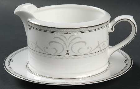 Platinum Elegance Gravy Boat & Underplate