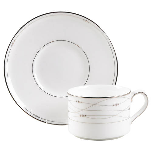 Precious Platinum Flat Cup & Saucer Set