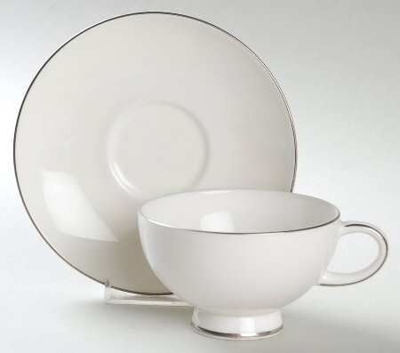 Symmetry Platinum Footed Cup & Saucer Set