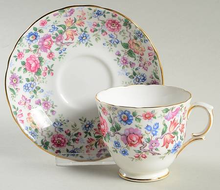 Springtime Footed Cup & Saucer Set