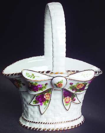 Old Country Roses 8" Handled Basket by Royal Albert