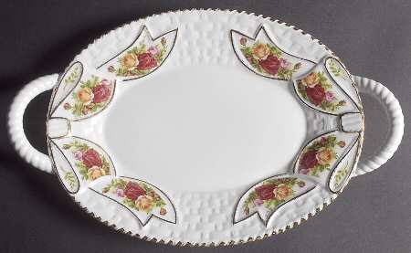 Old Country Roses 15" Oval Handled Tray by Royal Albert