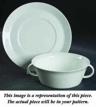 Gold Band (Linear) Flat Cream Soup Bowl & Saucer Set