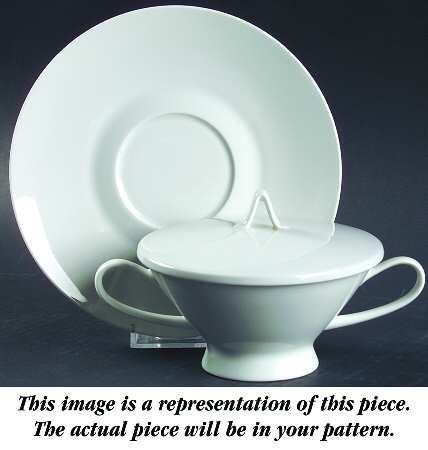 Plaza Cream Soup Bowl & Saucer Set with Lid