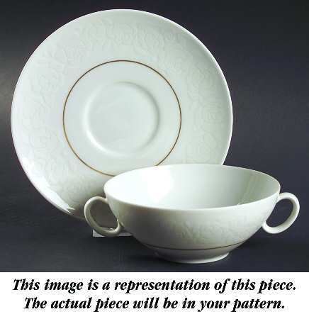 Quince (Rhythm Shape) Flat Cream Soup Bowl & Saucer Set