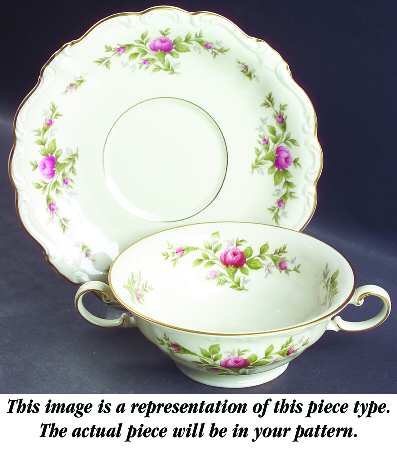 Courtship Footed Cream Soup Bowl & Saucer Set