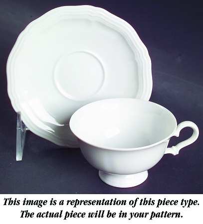 1129 (Chippendale, Cream) Footed Demitasse Cup & Saucer Set